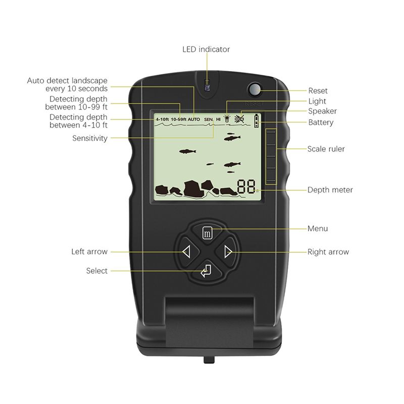 New Portable Fish Finder, Ice  - Fish Finder Transducer ulasan dan harga
