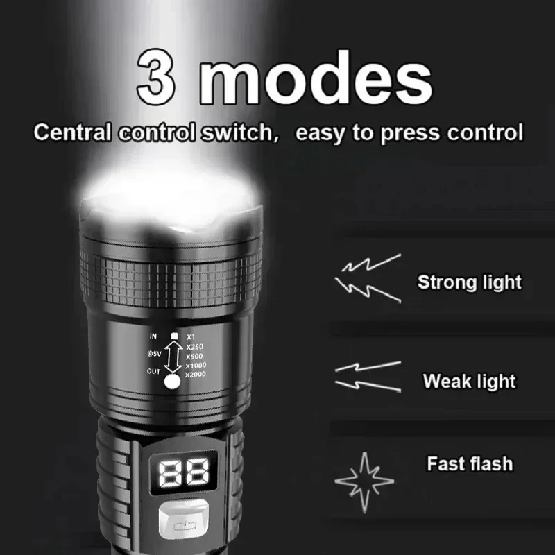 Rechargeable LED Flashlight 10 - Fishing Light ulasan dan harga