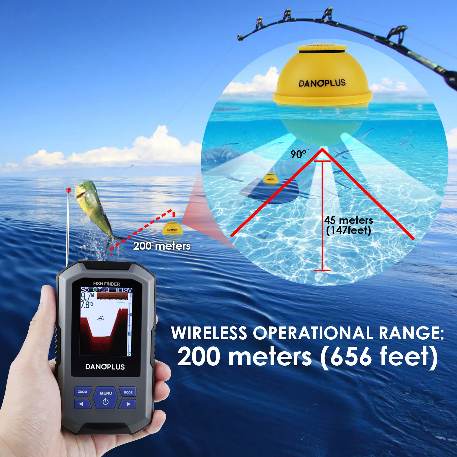 Fish Finder Wireless Sonar Sen - Fish Finder ulasan dan harga