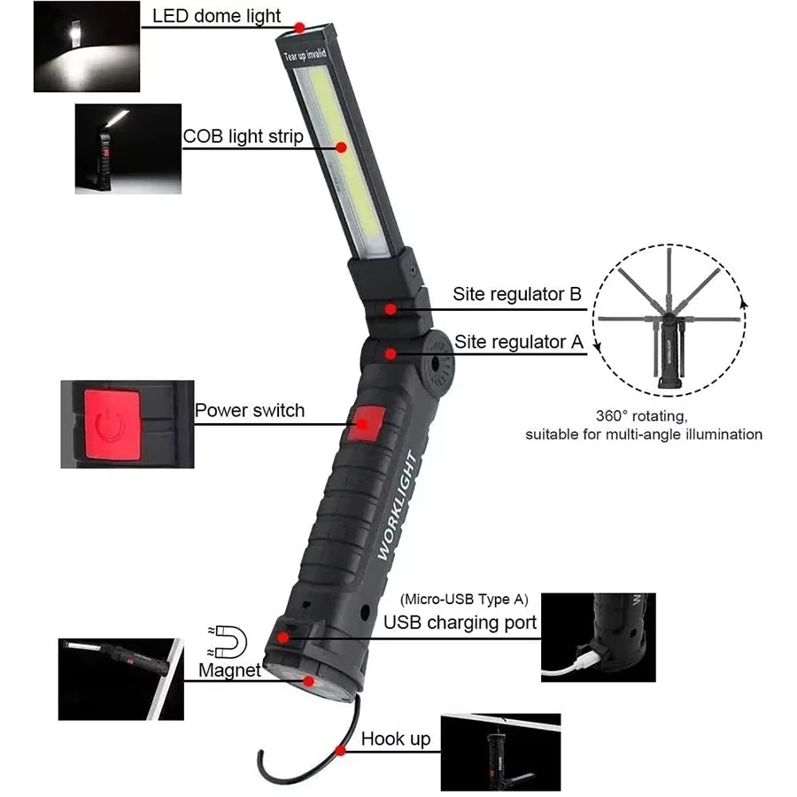 Rechargeable Magnetic Work Lig - Fishing Light ulasan dan harga