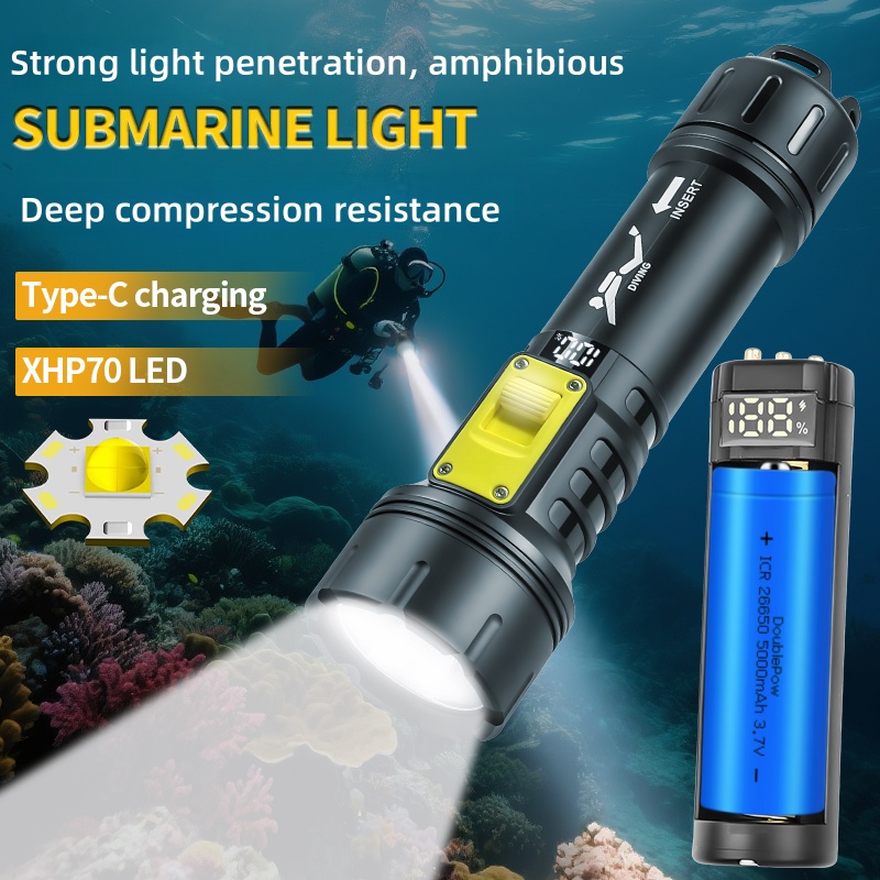 New XHP70 Diving Flashlight IP - Fishing Light ulasan dan harga