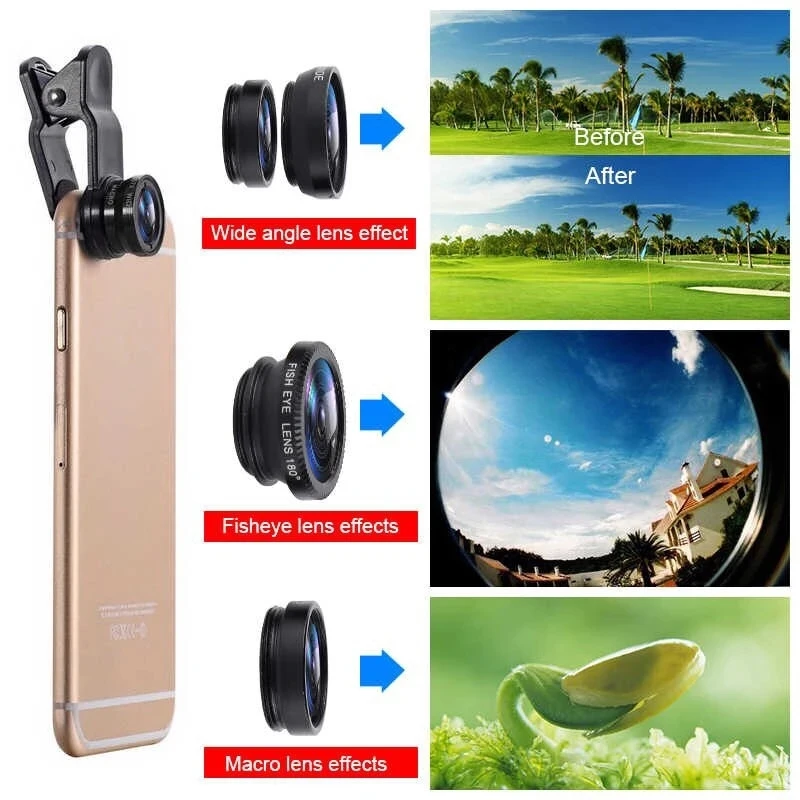 3 In 1 Fisheye Phone Lens 0.67 - Fishing Camera ulasan dan harga