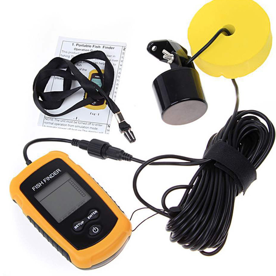 Alarm 100M Portable Sonar Fish - Fish Finder Transducer ulasan dan harga