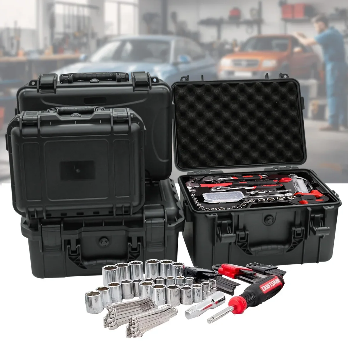 1 portable toolbox with pre cu - Fish Finder Case ulasan dan harga