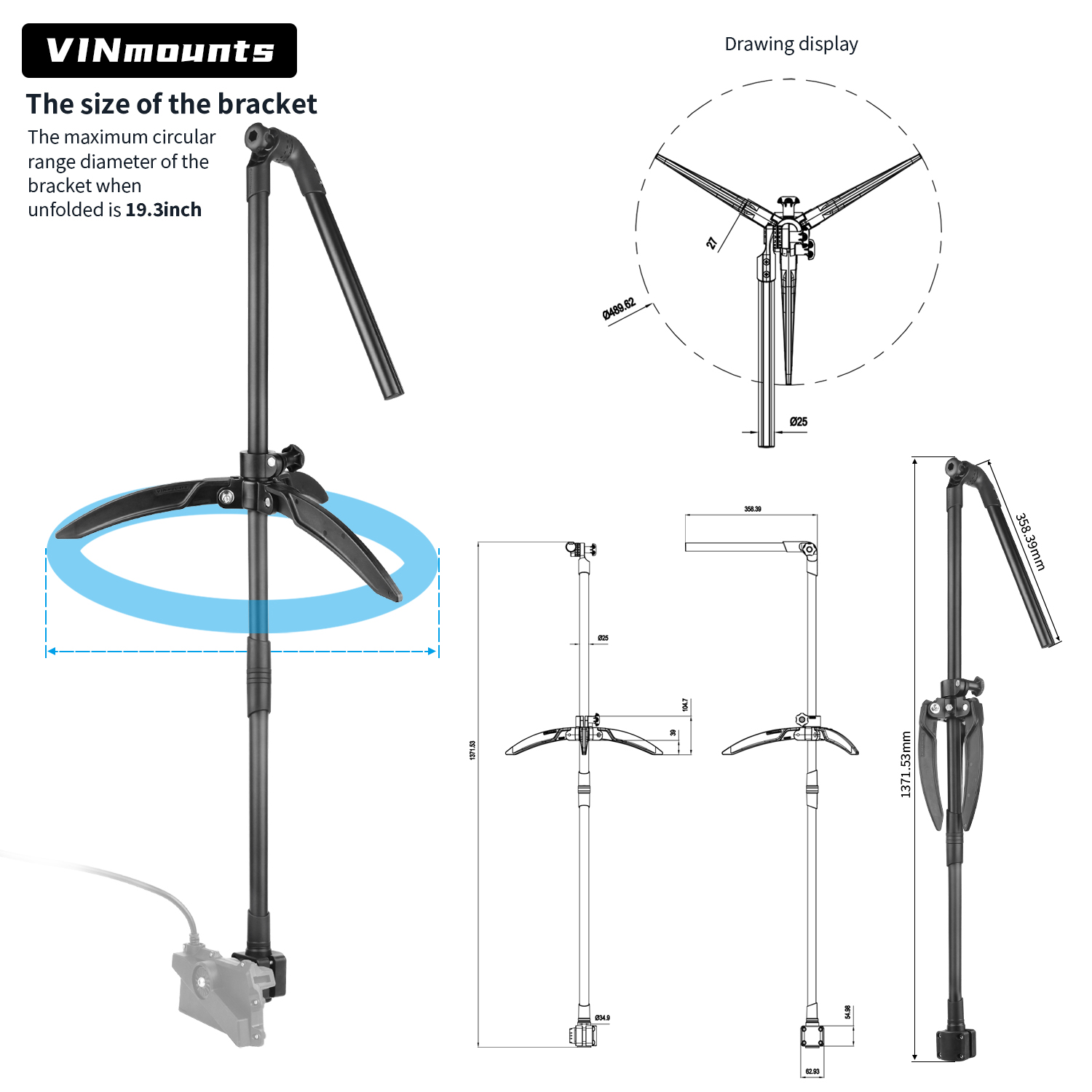 Ice Fishing Transducer Pole Mo - Fish Finder Mount ulasan dan harga