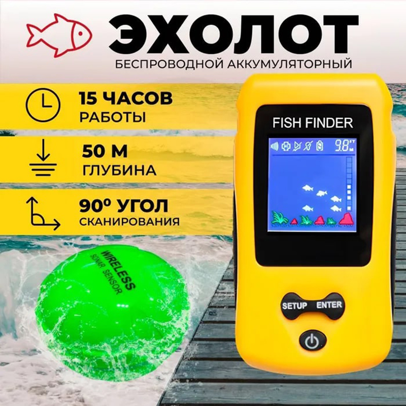 Brand New Colorful Wireless Fi - Fish Finder Transducer ulasan dan harga